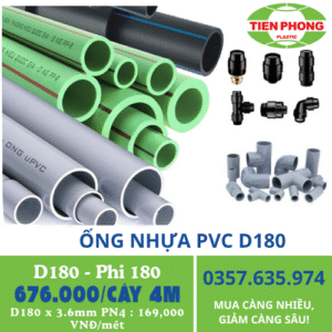Ống Nhựa Tiền Phong PVC Phi 180
