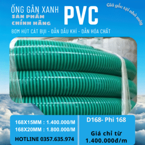 Ống Gân Xanh PVC Phi 168