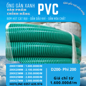 Ống Gân Xanh PVC Phi 200