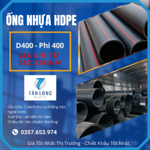 Ống Nhựa HDPE Tân Long 1 Vách Phi 400