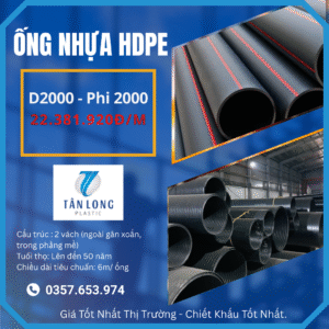 Ống Nhựa HDPE Tân Long 2 Vách Phi 2000