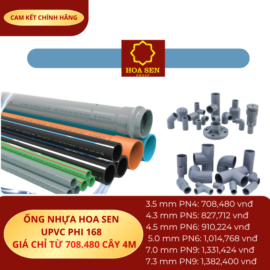 Ống Nhựa uPVC D168 HOA SEN