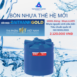 Bồn Nước Nhựa Đứng Thế Hệ Mới Đại Thành 1000L