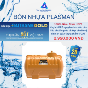 Bồn Nước Nhựa Nằm Plasman Cam Đại Thành 1000L