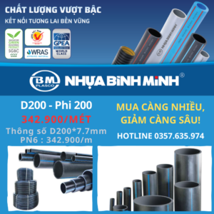 Ống Nhựa HDPE Bình Minh Phi 200