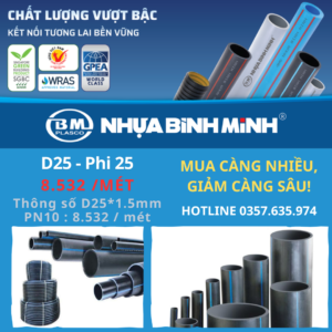 Ống Nhựa HDPE Bình Minh Phi 25