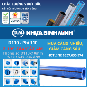 Ống Nhựa PPR Bình Minh Phi 110