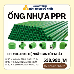 Ống Nhựa PPR Đệ Nhất Phi 110
