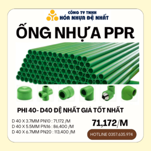 Ống Nhựa PPR Đệ Nhất Phi 40